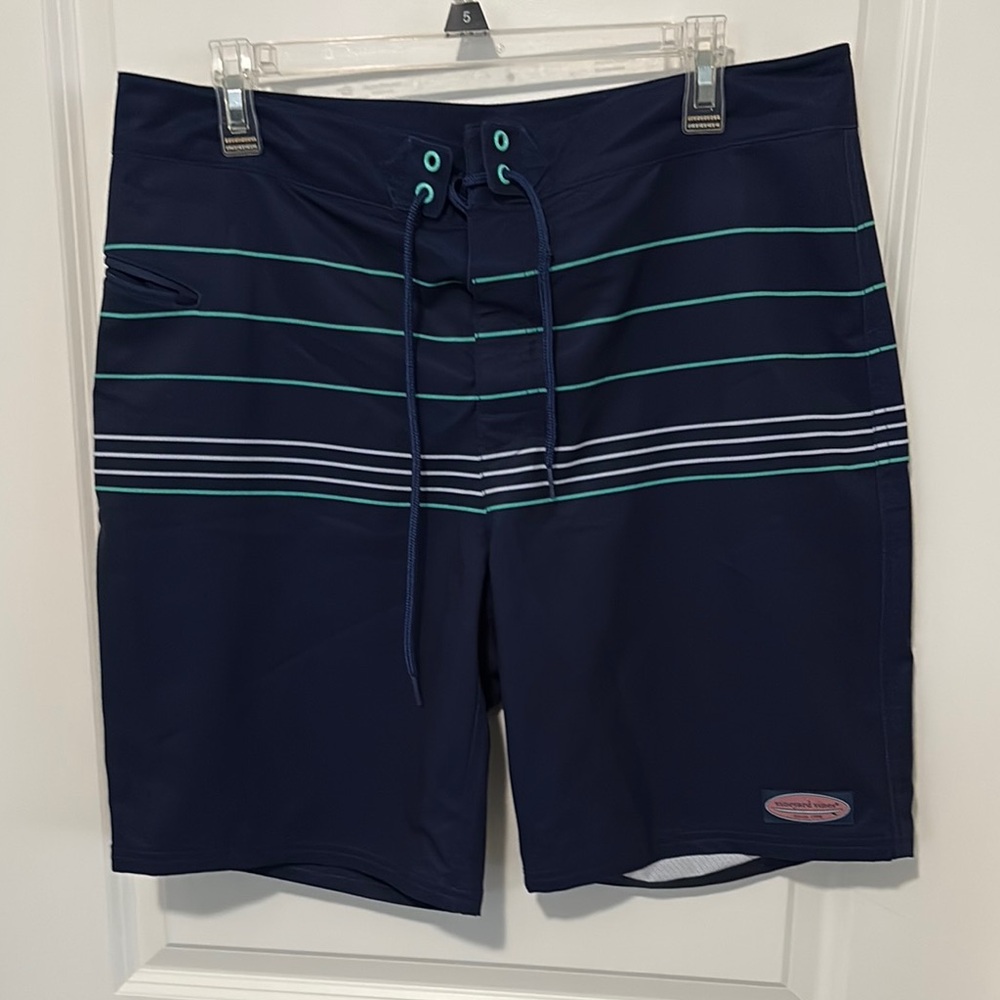 Vineyard Vines Blue and Green Board Shorts Relaxed Fit